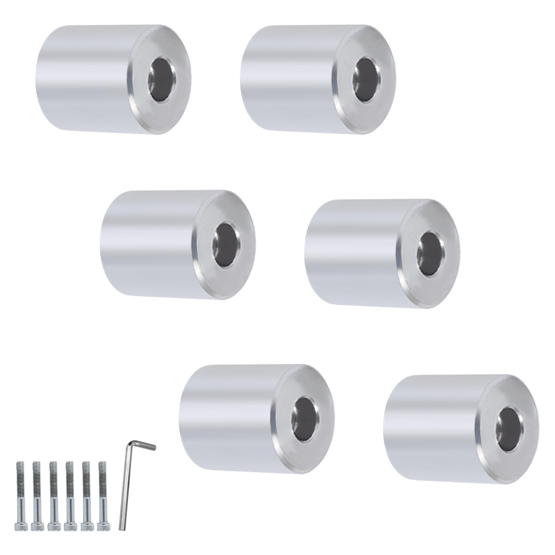 POSTEK Φ28イレクターパイプ 車用ルーフキャリアバー スペーシア イレクターパイプ アタッチメント バン対応 内六角 取付用アルミ製 DIY 製作 で 車中泊 キャンプ NVAN ハイゼットカーゴ 等に適合 (6個セット)