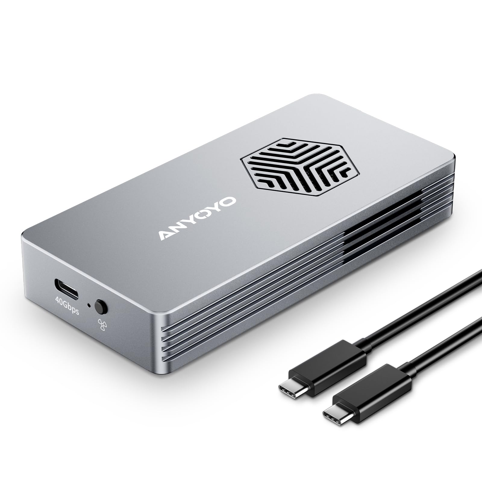 【送料無料】ANYOYO Thunderbolt 4/3 & USB4 M.2 PCIe 2280 M-KEY（B+M KEY）NVMe SSD 外付けケース ,40Gbps NVME SSD ケース , 最大2700MB/s ,アルミ合金製,USB-C接続 (TBU401-Pro)