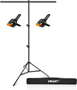 EMART T字背景スタンド 90x200cm ポスタースタンド グリーンバック 高さ調整可能 設置簡単 持ち運びと収納に便利 撮影用背景、生放送、web会議、ビデオ通信、動画などに適用 クロマキー合成、オンライン授業、人物 商品 ビデオなど幅広く応用(強力クリップx2、キャリー