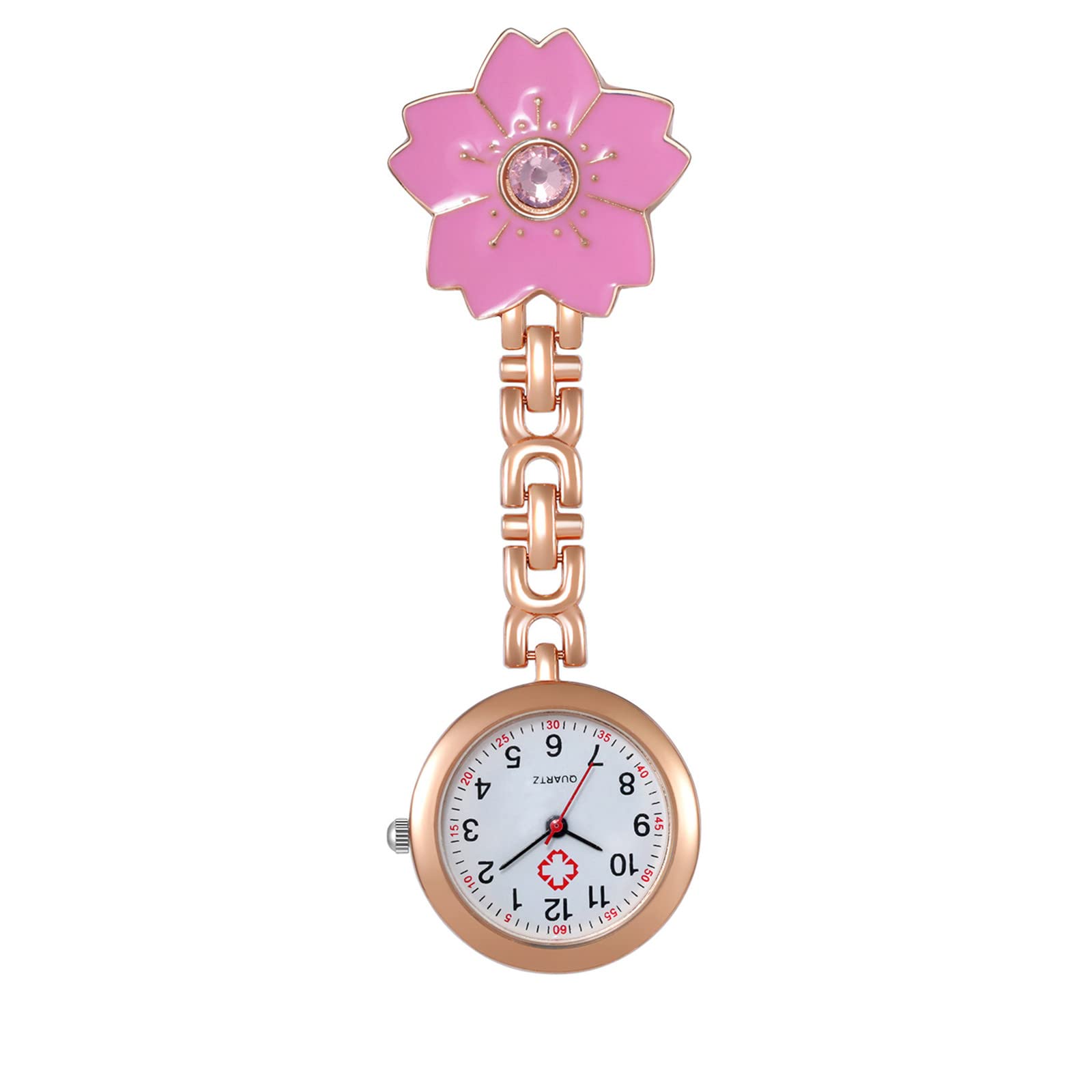 【送料無料】Lancardo ナースウォッチ 可愛い 桜 お花 クリップ 時計 看護師 逆さ ウォッチ 防水 ポケットウォッチ アナログ クオーツ 時計 看護の...