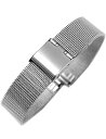 【送料無料】Reinherz 8mm 腕時計用ベルト 時計バンド 金属 シルバー ステンレス鋼 スライド式 ミラネーゼ メッシュ 光沢 防水 男女兼用 工具付属 (8mm シルバー)