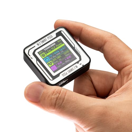 【送料無料】DOCKCASE Pocket M.2 2230 NVMe SSD ケース コンパクトサイズ USB 3.2 Gen 2 Type-C (10 Gbps) IPS液晶ディスプレイと3秒 電源保護(PLP) 2230サイズのNVMe PCIeに専用するハードディスクケース (Black-2230)