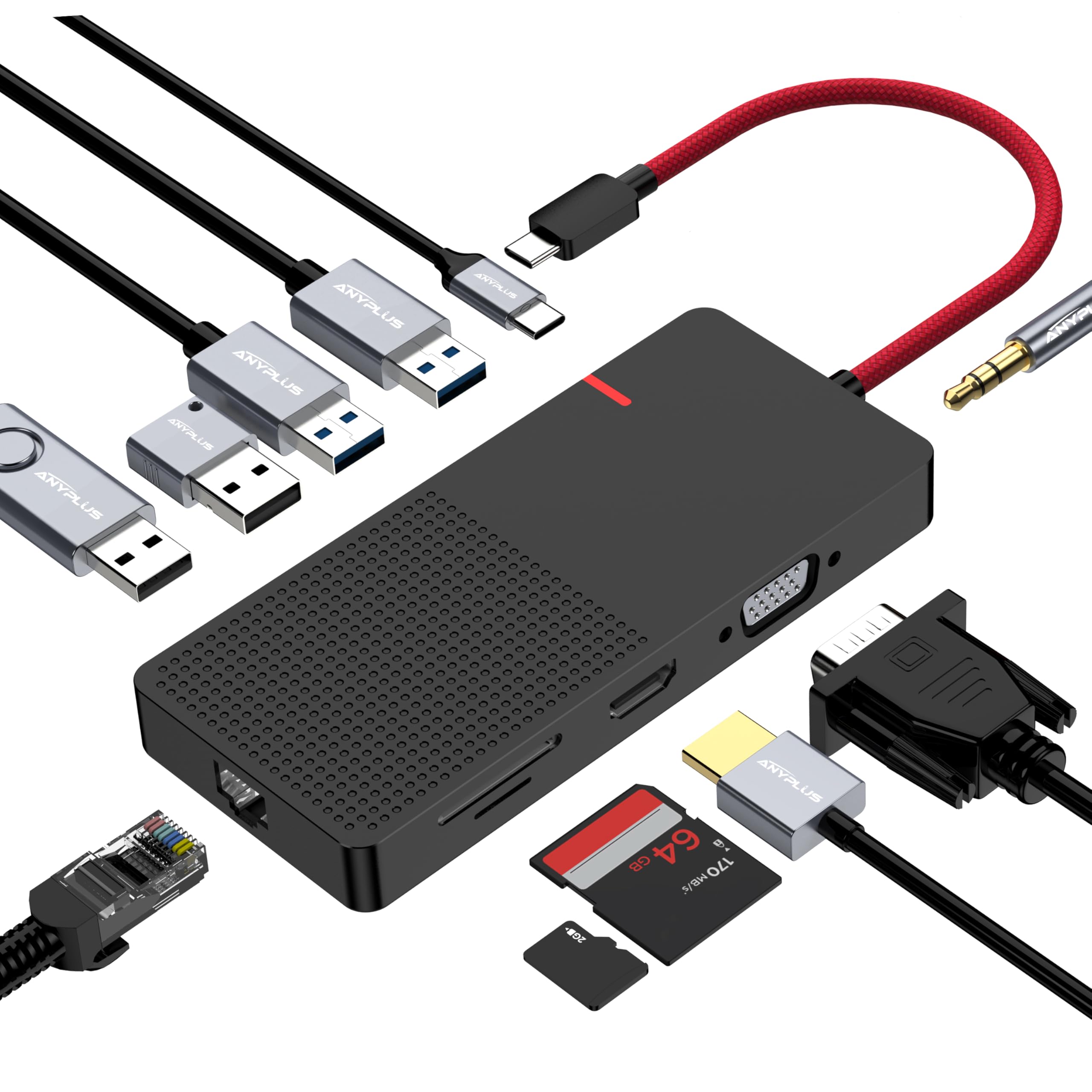 【送料無料】USB-C ドッキングステーション 11-in-1 デュアルモニター対応 HDMI/VGA搭載 100W PD高速充..