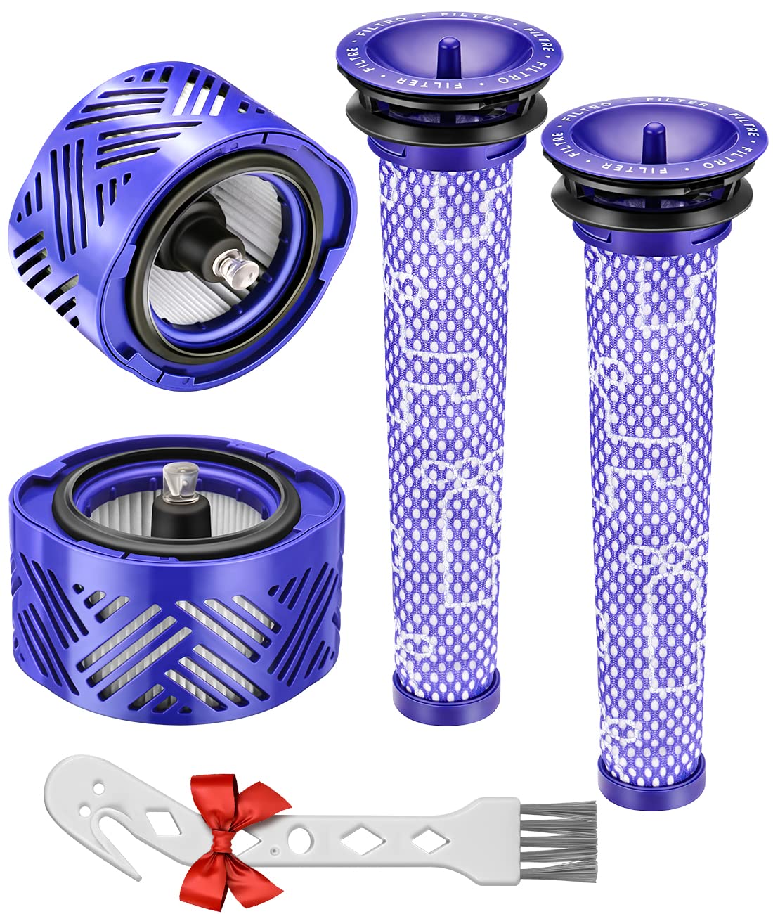 【送料無料】ダイソン 掃除機 V6 シリーズ用 フィルター SV09 SV07 HH08 掃除機フィルター プレフィルター * 2個 ポストモーターフィルター *2個 4個セット 互換フィルター 互換品 水洗いOK