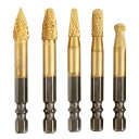 KIMLONTON 超硬バー タングステンバー ロータリーバーロータリーヤスリ 5本セット 六角軸6.35mm タングステン製 リューター ビット 金属加工 切...