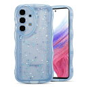 QLTYPRI Galaxy A53 5G ケース クリア TPU カバー ウェーブ おしゃれ 韓国 可愛い ウェーブ グリッター 透明 薄型 軽量 耐衝撃 滑...