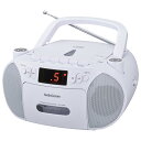 オーム電機AudioComm CDラジカセ ポータブル コンセント 乾電池 ラジオ カセットデッキ カセットテープ録音再生 ホワイト RCD-320N-W 03...