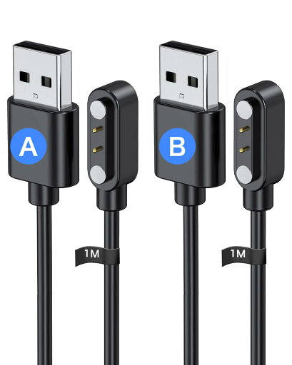 スマートウォッチ 充電ケーブル ピン間の距離 4.0mm対応 充電器 USB充電 汎用マグネット充電コード YAJOJO 磁気吸着 急速充電 高耐久 便利性 低発熱 軽量 小さい 持ち運びやすい チャージャー 旅行用 電極が逆のケーブル2本(Aタイプ+Bタイプ)【2本セット】 スマートウォッチ 充電ケーブル ピン間の距離 4.0mm対応 充電器 USB充電 汎用マグネット充電コード YAJOJO 磁気吸着 急速充電 高耐久 便利性 低発熱 軽量 小さい 持ち運びやすい チャージャー 旅行用 電極が逆のケーブル2本(Aタイプ+Bタイプ)【2本セット】