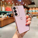 QLTYPRI Galaxy S24 ケース SC-51E/ SCG25 TPU カバー ハート模様 おしゃれ 韓国 可愛い 女性 人気 薄型 軽量 耐衝撃 スマホケース レンズ保護 落下防止 ワイヤレス充電対応 ストラップホール付き ギャラクシーS24 ケース - パープル #2