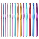 GOODCHI かぎ針 毛糸針 アルミ製 編み物道具 ファッション 暇つぶし DIY手芸キット 帽子 マフラー 小物 プレゼント 長15cm 14本入