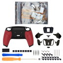 コントローラーではない。eXtremeRate ps5コントローラー(BDM-030&BDM-040&BDM-050)に対応用ラバーグリップ付き金属製RISE4背面リマップキット(RMB)、ps5コントローラー用アップグレードボード&黒いバックシェルラバーグリップ付き&黒いバックボタン【レッド】