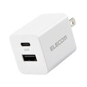 エレコム 充電器 20W 2ポート Type-C USB-A USB PD対応 折りたたみ式プラグ 【iPhone 16 15 14 iPad 第10世代 等対応】 ホワイト EC-AC22WH