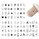 【送料無料】Coollooda 80枚セット タトゥーシール 刺青シール 入れ墨シール ステッカー ブラック 防水 長持ち おしゃれ かわいい レディース タト...