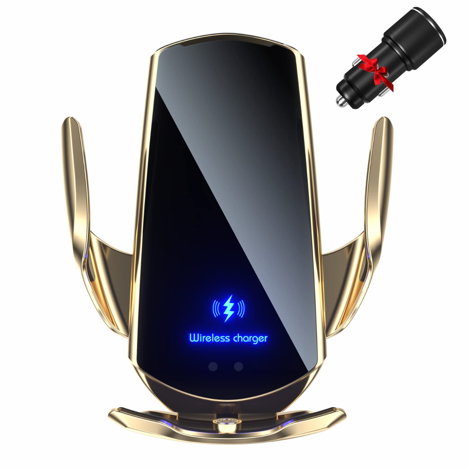 Be Oshare 車スマートフォンホルダー 車載携帯ホルダー ワイヤレス充電 15W充電 赤外線センサー 自動開閉 360度回転 片手操作 殆ど携帯機種適用 ...