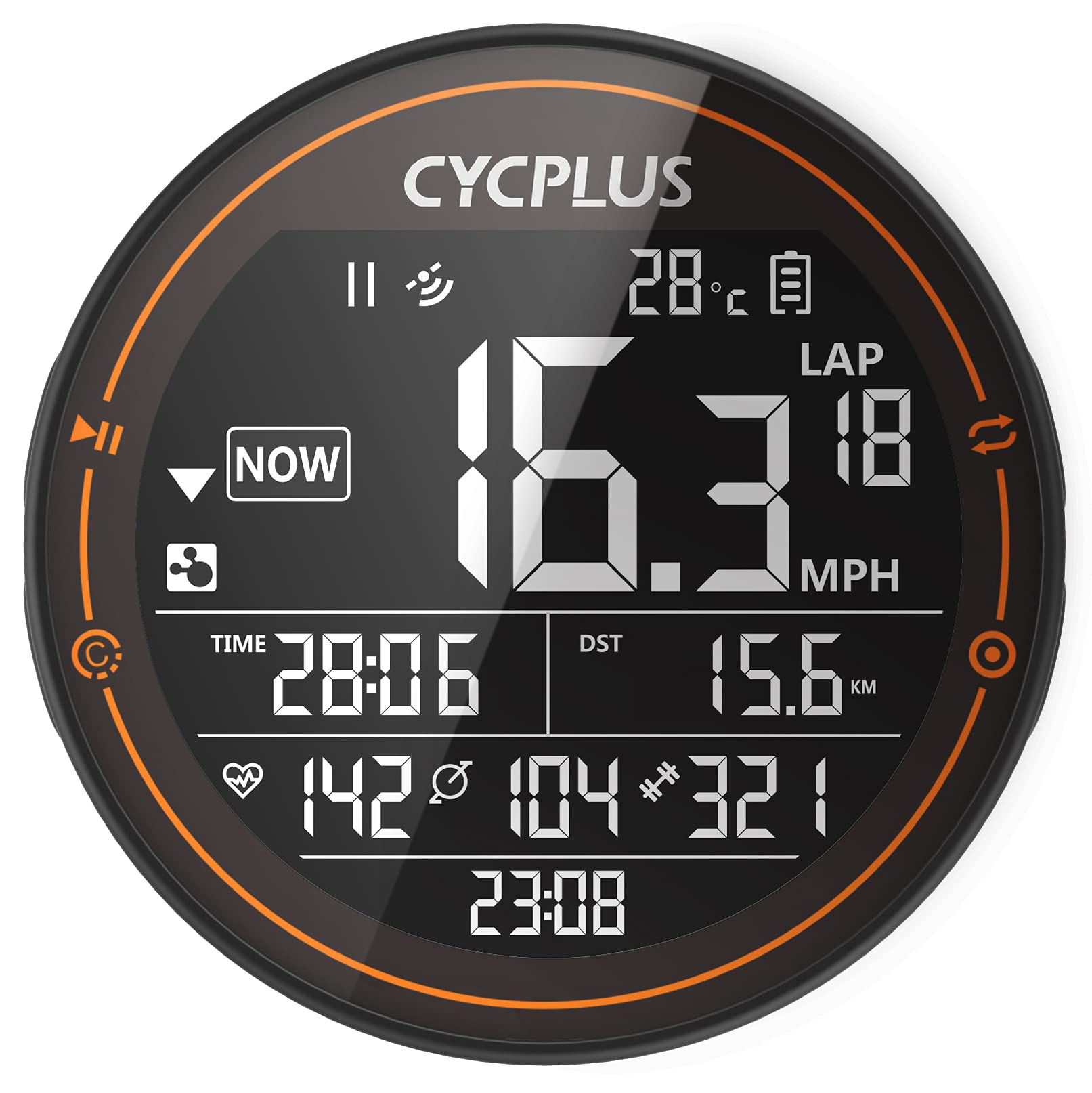 CYCPLUS サイクルコンピュータ GPS 自転車スピードメーター 大画面 ANT+センサー対応 STRAVAデータ同期