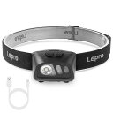 Lepro ヘッドライト 充電式 LED ヘッドランプ 防水 センサー付き 明るい ledヘッドライト 手振り【白光&赤光/5つ点灯モード/実用点灯20時間/60°角度調整可/USBケーブル付き】 夜釣り 登山 キャンプ 作業 頭につけるライト ジョギング ハイキング アウトドア 災害 停電