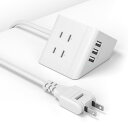 Letmy 電源タップ usb 延長コード 1.5m 4個AC口 3USBポート コンセント 分岐 テーブルタップ 急速充電 1500W 過負荷保護 小型 たこ...