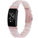 対応Fitbit Inspire hr 樹脂バンド 交換ベルト フィットビットInspire hr 交換ベルト バンド 樹脂材質 ステンレス 調節可能(フラワーピンク)(2)