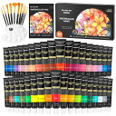 Shuttle Art 水彩絵の具 36色透明水彩 48点セット 筆10本 パレット 水彩紙付 12ml チューブ 大人の塗り絵 水彩画 お絵描き 美術 画材セ...