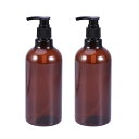 Frcolor ポンプ瓶 500ml ポンプボトル 遮光瓶 ドロップポンプ 詰め替え容器 シャンプーハンドソープ PET製 2本セット(茶色/ポンプヘッドのラン...