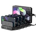 Unitek 2024電源 USB充電ステーション 10ポート QC3.0卓上充電スタンド PSE認証済 10台同時充電 1.5A/2.4A スマートIC搭載 複数台対応 Android/iPhone/iPad/kindle/タブレット/PSP 仕切り板 間隔調整可能 収納便利 卓上 ブラック