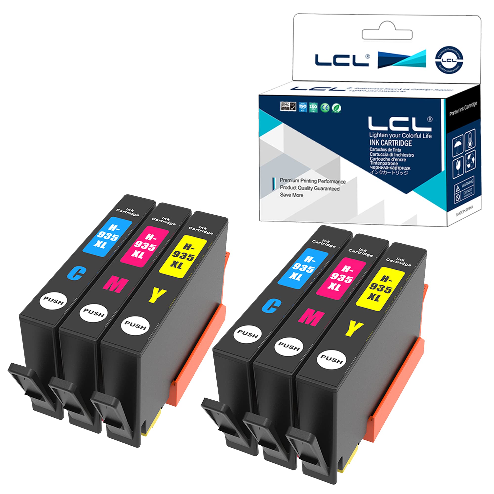 LCL HP用 935XL C2P24AA C2P25AA C2P26AA 増量 （2*3色セット 2C/2M/2Y） 互換インクカートリッジ 対応機種：HP Officejet Pro 6830 6230 6815 6835 6812 6820 6220 Printers HP OfficeJet Pro 6836 OfficeJet 6220 6800 6822 6825 Printers