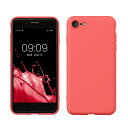 【送料無料】kwmobile スマホケース Apple iPhone SE3 / iPhone SE2 / iPhone SE (2022) / iPhone SE (2020) / iPhone 8 / iPhone 7対応 ケース - 極薄 TPU シリコン マイクロファイバー ビビッド コーラル