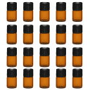 遮光瓶 1ml アロマ保存容器 20本 遮光ビン ガラス製 小分け用 精油瓶 アロマオイル保存用遮光瓶 茶色