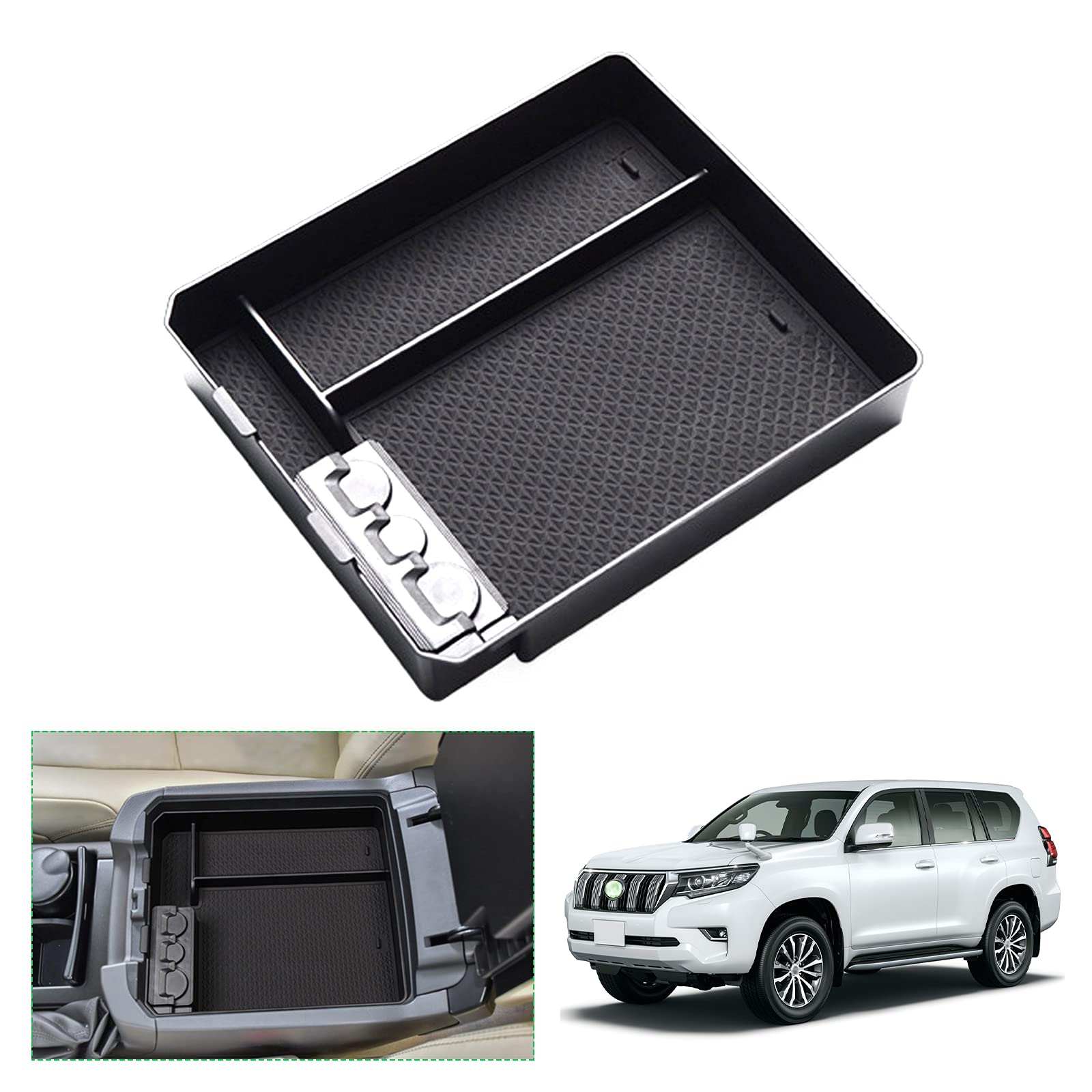 【送料無料】【GAFAT】TOYOTA トヨタ ランドクルーザープラド 4代目 J15*W型 2009年〜現行 LAND CRUISER PRADO 専用 車用収納ボックス 外付コンソールボックス 内装パーツ センターコンソールボックス ドレスアップ ABS材質製 収納ボックス コイン収納 小物入れ 滑り止め