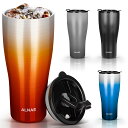 ALNAE タンブラー 500ml 水筒 可伸縮ストロー付き 直飲み 蓋付き こぼれない 二重構造 保温保冷 持ち運び アウトドア プレゼント用 女の子 男の子...