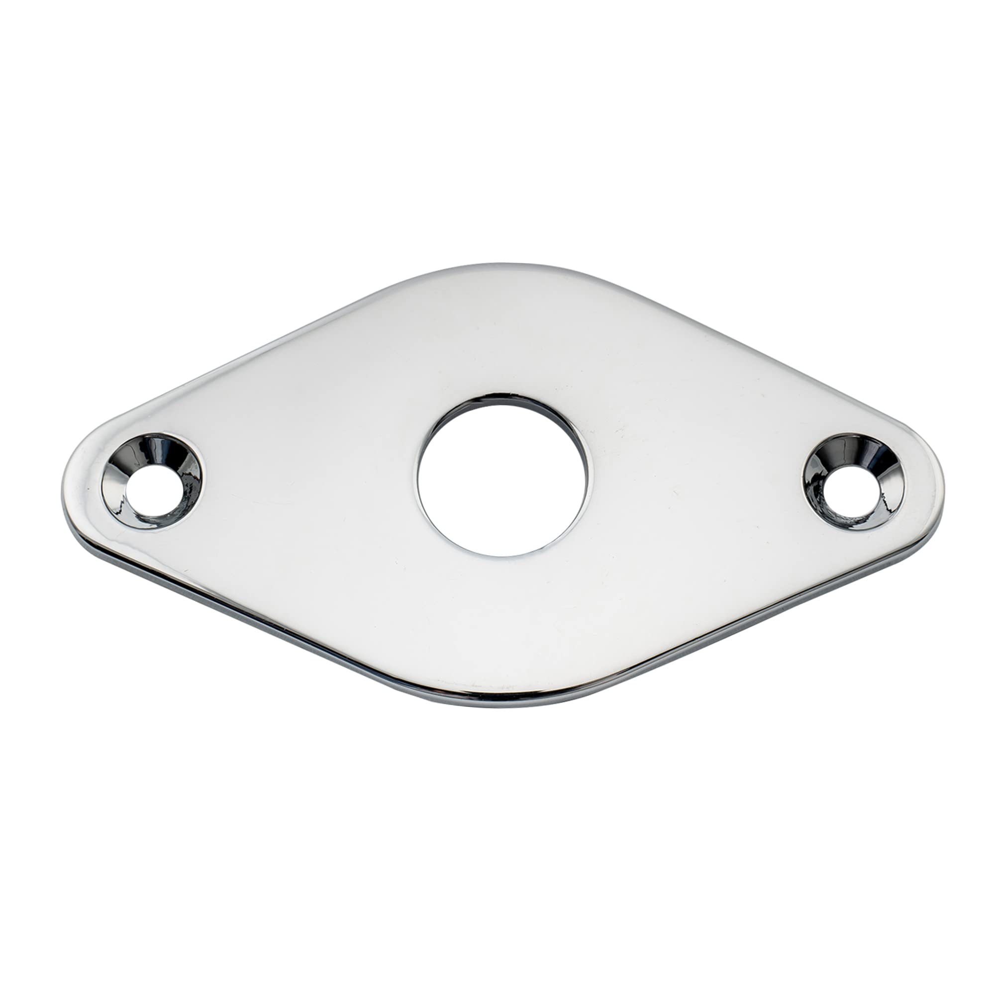 【送料無料】Musiclily Pro 9.6mmスチール製カーブ ダイヤ型ジャックプレート エレキギター/ベース用、クローム