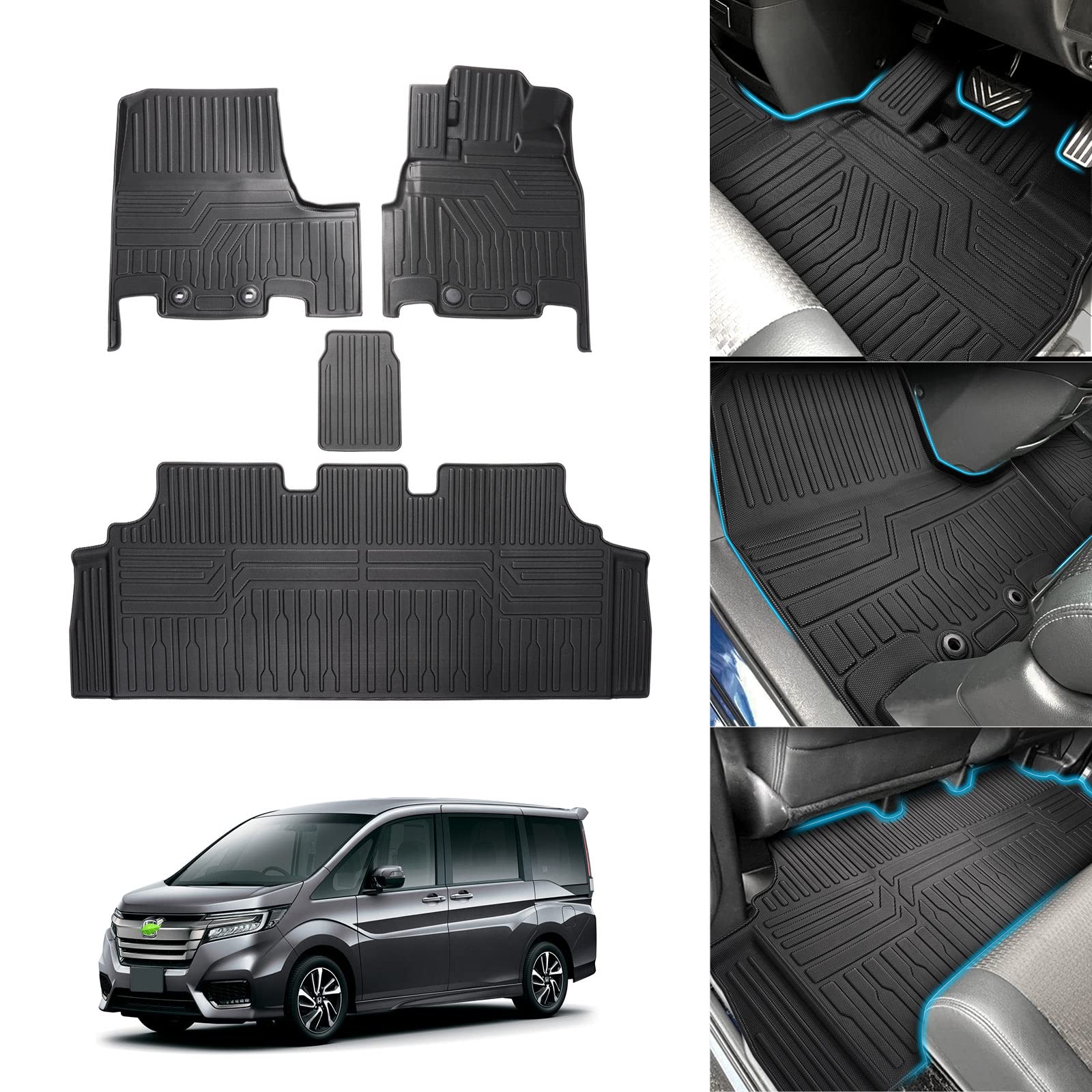 【送料無料】Cartist ホンダ ステップワゴン RP系 3Dフロアマット セカンドマット ガソリン車 車用 フ..