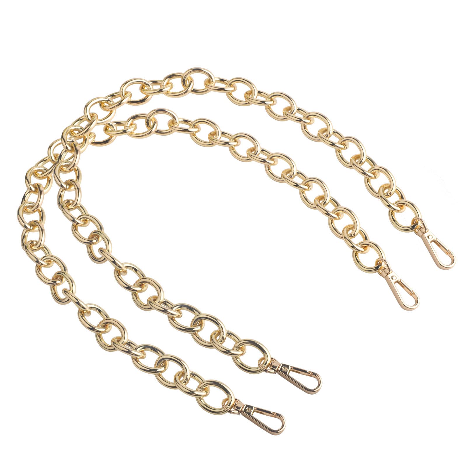 Beaulegan ショルダーストラップ バッグチェーン 持ち手チェーンストラップ - バッグ & 小物 用交換用ハンドル60cm (金）