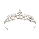 YINKE ティアラ 王冠 ヘアアクセサリー パール ティアラ 誕生日 卒業式 ページェント 写真撮影 ウエディングドレスアクセサリー 女性の髪飾り 結婚式 子供&大人用 (スタイル1)