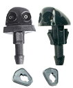 HTharros ウォッシャーノズル ジムニー ワゴンR スペーシア 汎用 ウインド ウォッシャー ノズル JB23 修理 交換 用 2穴 黒 2個 セット