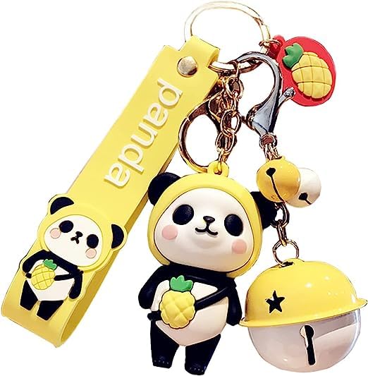 【送料無料】【AIXUAN】ディガールの可愛いPVCパンダキーホルダーアイディアお正月プレゼント動物ペンダント自動車キーペンダントメタルキーホルダー (イエロー...