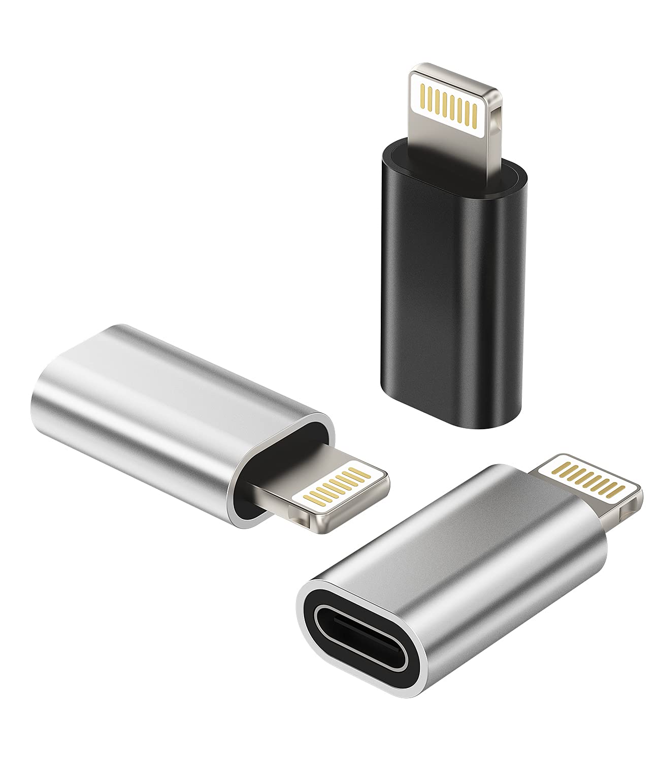 Typec Lightning 変換アダプタ(3個セット)タイプc メス ライトニング オス プラグ アダプター usb c 充電器 コネクタ Thunderb...