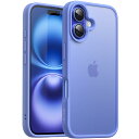 JETech iPhone 16 6.1インチ用 マットケース 耐衝撃性ミリタリーグレードの落下保護 つや消しの半透明背面 スマホカバー 指紋防止 (ウルトラマリン)