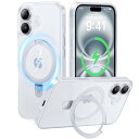 【2025必見!4in1多機能満載】CASEKOO iPhone 16 用 ケース 米軍MIL規格 横縦両立 指紋防止 マット仕上げ 最大25W急速充電対応 MagSafe対応 黄変防止 半透明 ストラップホール付き ワイヤレス充電対応 アイフォン16 用ケース 6.1インチ「MagicStand」(マットクリア)