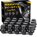 MIKKUPPA トヨタに適用 純正ホイールナット M12×P1.5 平面座 ナット 21 HEX 長さ37 mm 20個セット 90度 ブラック ラグナット