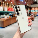 QLTYPRI Galaxy S24 Ultra ケース SC-52E/ SCG26 TPU カバー ハート模様 おしゃれ 韓国 可愛い 女性 人気 薄型 軽量 耐衝撃 スマホケース レンズ保護 落下防止 ワイヤレス充電対応 ストラップホール付き ギャラクシーS24 Ultra ケース - ホワイト