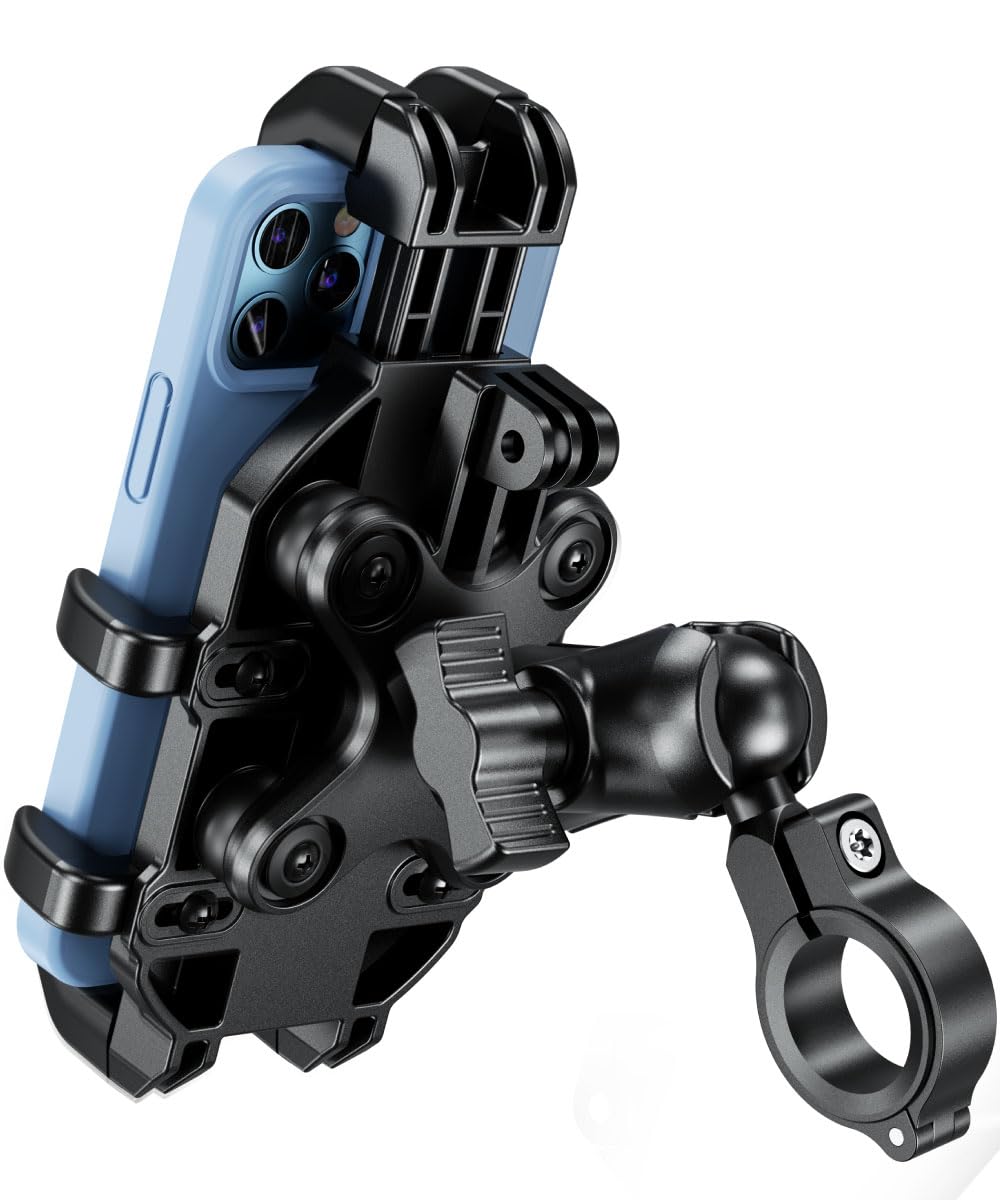 【送料無料】Kaedear(カエディア) バイク スマホホルダー 携帯ホルダー バイク用スマホホルダー 振動吸収 マウント Airマウント 一体型, デビルホー...