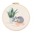 CXINCFBFUSH 1セット刺繍キット 刺繍キット 手作り DIY刺繍 クロスステッチ プリント綿布*1、刺繍糸*1、刺繍針*2、チュートリアル図面 紙*1、竹のような刺繍包帯*1(3)
