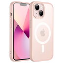 JEDirect iPhone 13 6.1インチ用 マグネット ケース MagSafeに対応 半透明のマット背面 薄型 耐衝撃 カバー (チョークピンク)