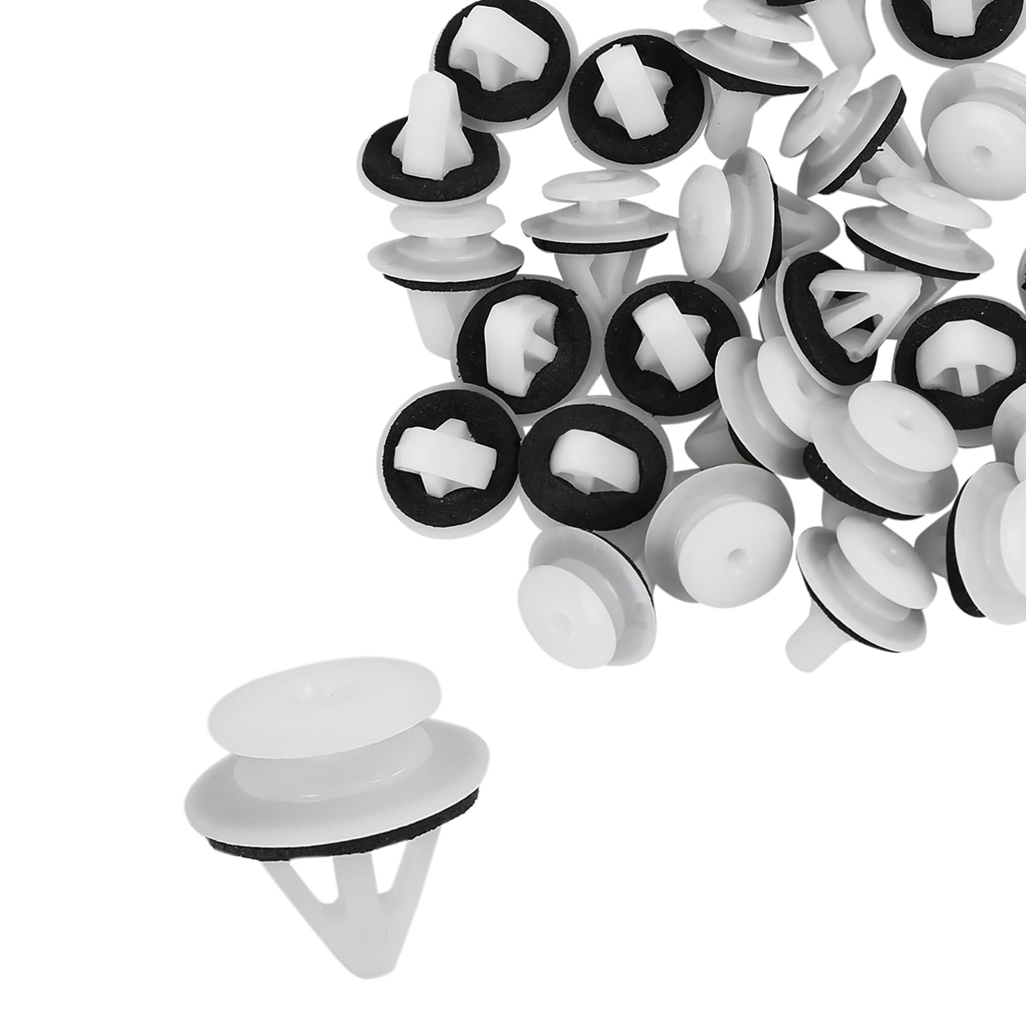 【送料無料】A ABSOPRO プラスチック トリムクリップ フェンダー ファスナー リベット リテーナー ドア トリムパネル 車用 クリップ バンパー G18K-51-SJ3 シーラー付き Mazdaに対応 3に対応 2004-2010に対応 ホワイト 30個