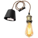 DiCUNO ペンダントライト E26口金 LED電球付き エジソン電球 引掛シーリング用 1灯用ペンダントソケット シャンパンゴールド 電球ソケット 天井照明 吊り下げ コード付き 80cm調節可 レトロ アンティーク おしゃれ 1個入
