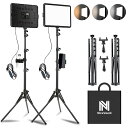 NiceVeedi 2パック撮影用ライト LEDビデオライト 写真スタジオ撮影 2800-6500K三色調光可能な照明撮影ライトキット 152cm調節可能な三脚とスマホホルダー付き 持ち込みやすい収納バッグ付き YouTube/会議/動画/生放送/ゲーム実況/照明撮影用
