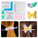 KyeeaDIY かんざし シリコンモールド 7種 2セット 簪 和装 髪飾り 美しい 長と短 ハート 蝶 かわいい 女の子 ヘアピン シリコン型 DIY 手作り 羽 三角 菱形 飾り物 ハンドメイド ソフトモールド おしゃれ 樹脂 レジン型 金型 エポキシ樹脂 (かんざし形7種A)