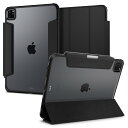 Spigen iPad Pro 11インチ ケース (2022/2021)用 第4/3世代対応 背面 クリア 透明 Apple Pencil 対応 米軍MIL資格 スリム スタンド 耐衝撃 傷防止 カメラ保護 オートスリープ ウルトラ・ハイブリッド・プロ ACS03655 (ブラック)(2)