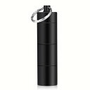 【送料無料】Opret ピルケース 携帯型 防水 ニトロ 薬入れ 一日三回 飲み忘れ アルミ合金 キーホルダー ゴムパッキン付き 3連結 ブラック